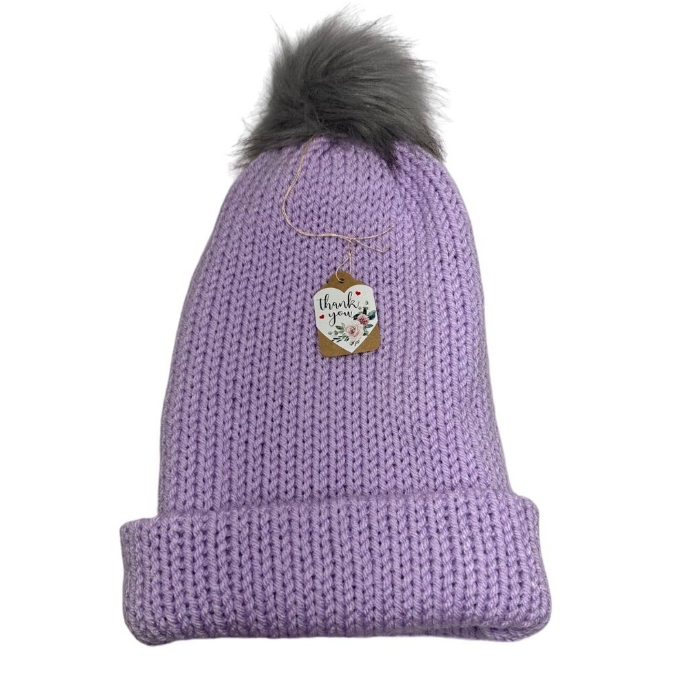 Trend + Relic by Julie Norkus | Lavender Light Purple Knit Beanie w/ Pom | One S